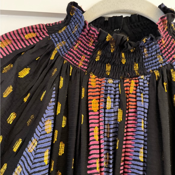 Tuckernuck Oliphant Domino Multicolor High Neck Blouse - Picture 2 of 6